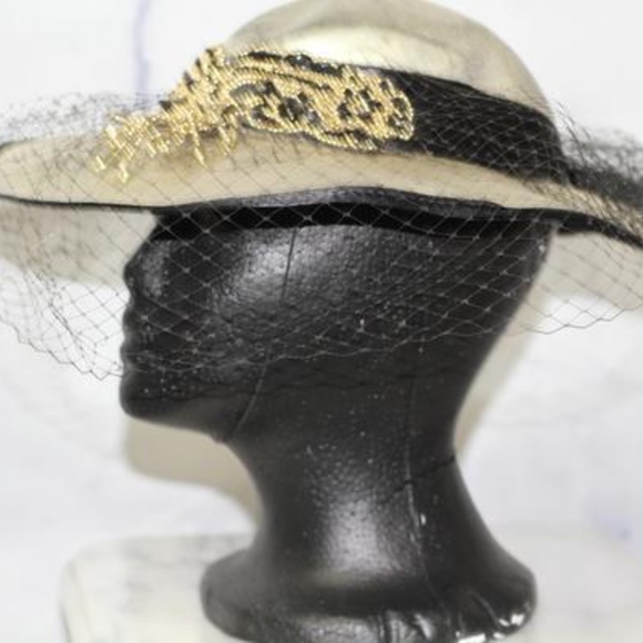 90\'s Silver & Gold Decorative Wide Brim Hat main image 7